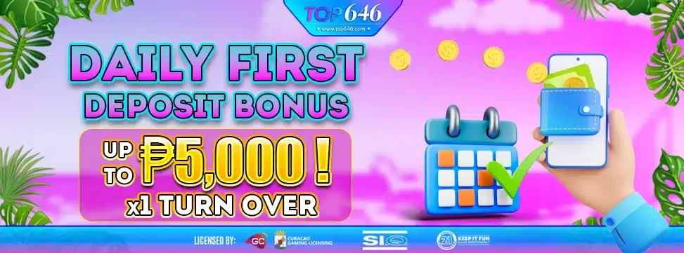 top646 daily first deposit bonus