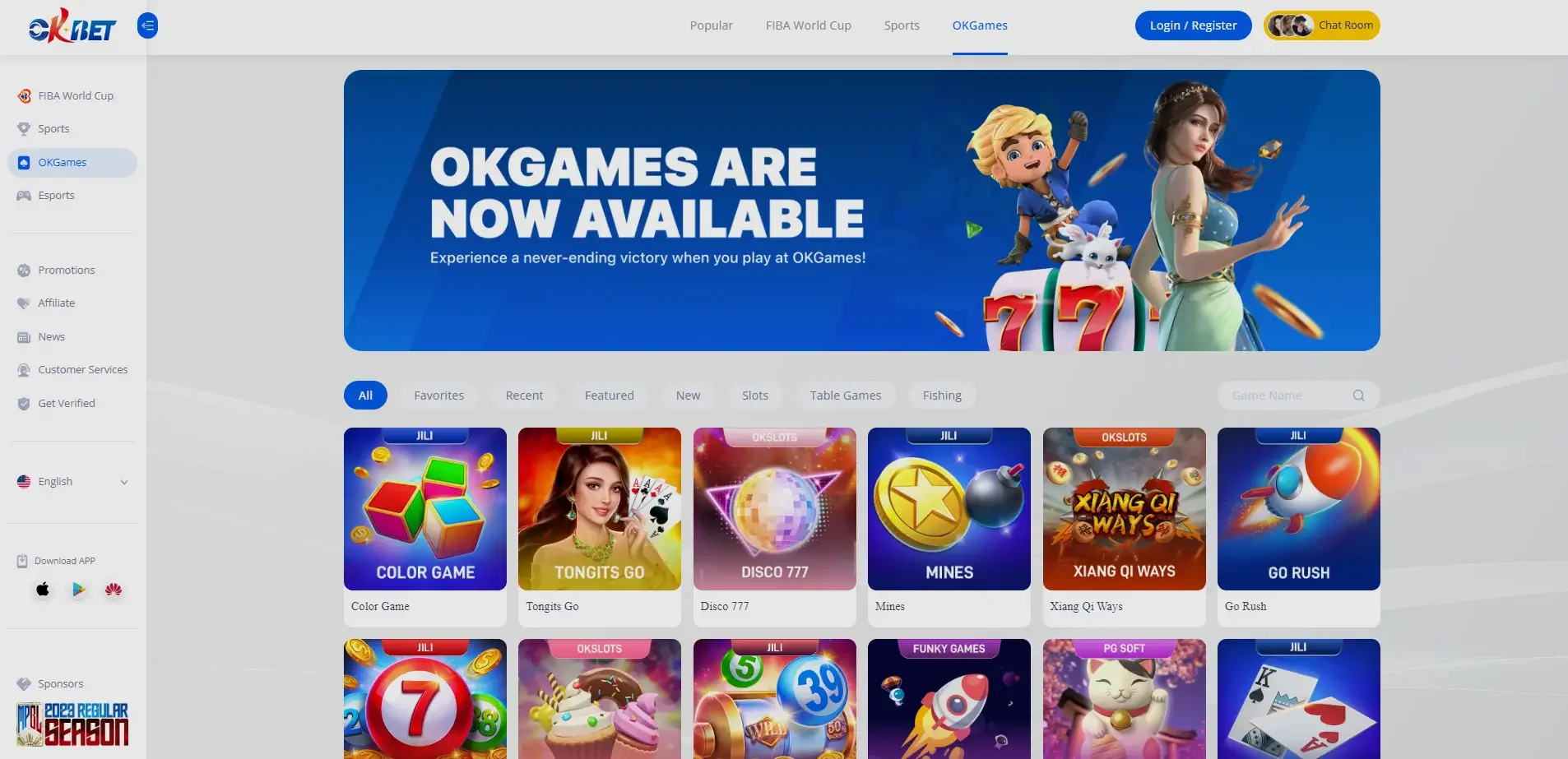play online casino in okbet and win big prizes
